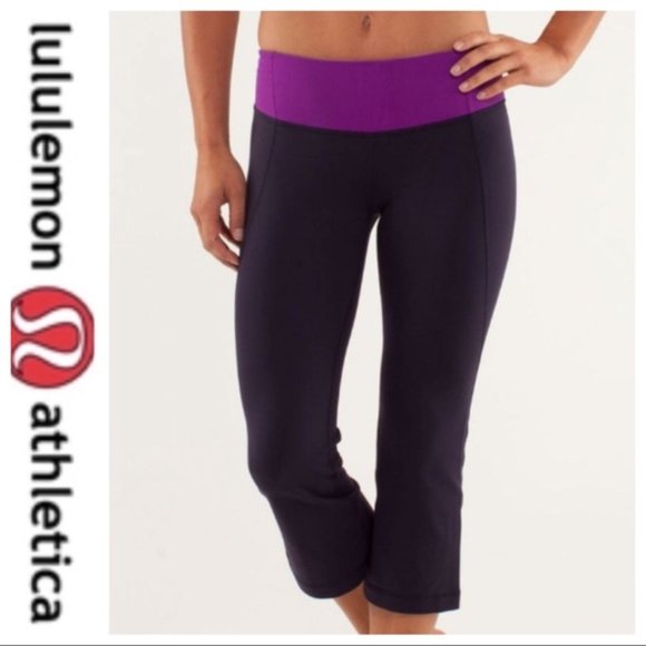 lululemon athletica Pants - 💕SALE💕 Lululemon Crop & Gather Black Purple Band